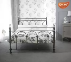 image of Sareer Sonita Brushed Nickel 4ft6 Double Metal Bed