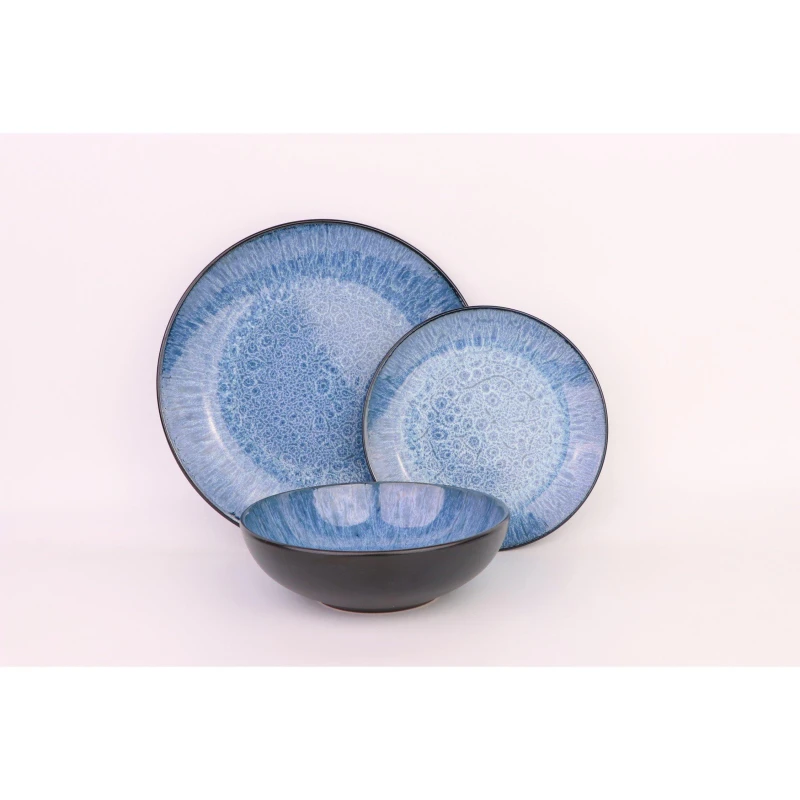 Image of Waterside Waterside Blue Reactive 12 PC Diner Set Blue - Waterside Blue HR88901