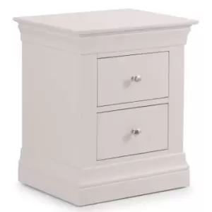 Julian Bowen Clermont 2 Drawer Bedside Table Light Grey