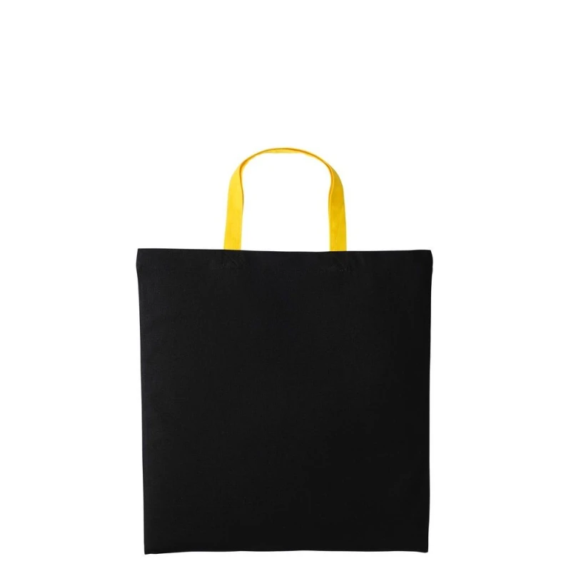 Image of Nutshell Womens Varsity Cotton Shopper Short Handle Tote in Jet Black Jet Black Female One Size