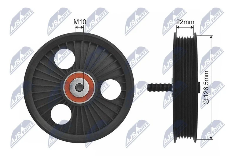 Image of NTY Deflection / guide pulley, V-ribbed belt NTY RNK-RE-008
