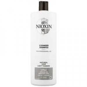 image of Nioxin 3D Care System System 1 Step 1 Cleanser Shampoo: For Natural Hair With Light Thinning 1000ml