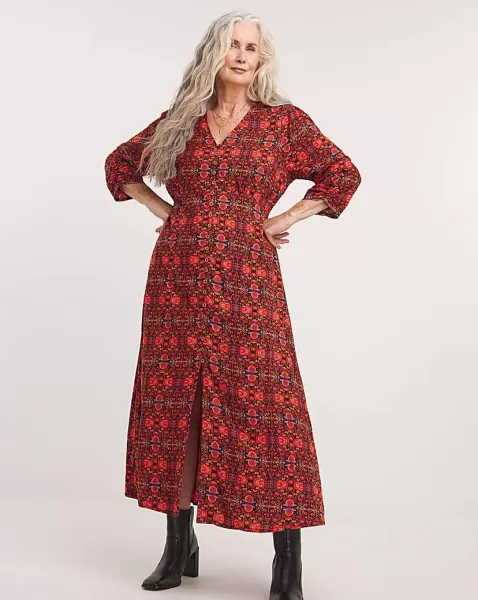 Image of Joe Browns Layla Red Button Dress RED Multicolour Female 10 GC15901