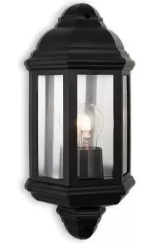 Image of Park 1 Light Outdoor Wall Lantern Black Polycarbonate IP44 E27