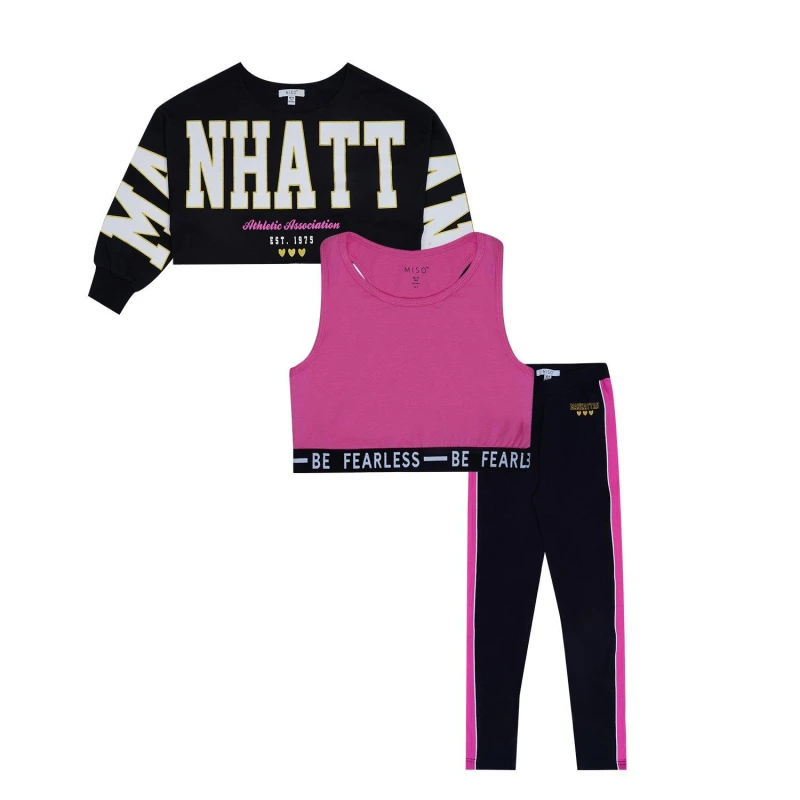 Image of Miso Manhattan Three Piece Set Juniors - Black 6 - 7 Years