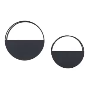 Gallery Interiors Set of 2 Apollo Wall Planter Matt Black