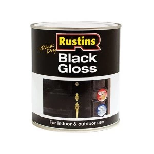 Image of Rustins Quick Dry Black Gloss 1 Litre