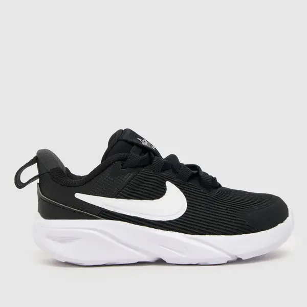 Image of Nike Black & white star runner 4 Toddler trainers Black & White UK 5.5 (EU 22)