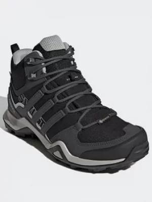 Image of adidas Terrex Swift R2 Mid GTX Shoes, Black/Grey/Purple, Size 8.5, Women