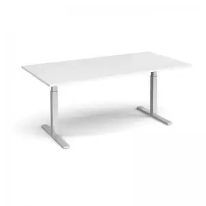 Image of Elev8 Touch boardroom table 2000mm x 1000mm - silver frame and white