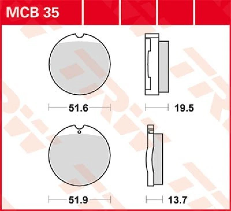 Image of TRW Lucas Brake lining MCB35