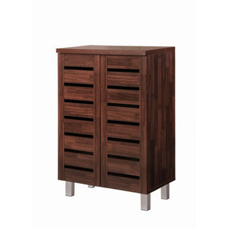 Image of Timber Art Design 5 Tier Shoe Storage Cabinet 2 Door Cupboard Stand Rack Unit Dirty Oak