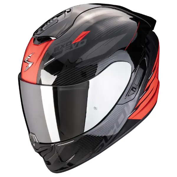 Image of Scorpion EXO-1400 Evo II Air Luma Black Red Full Face Helmet M