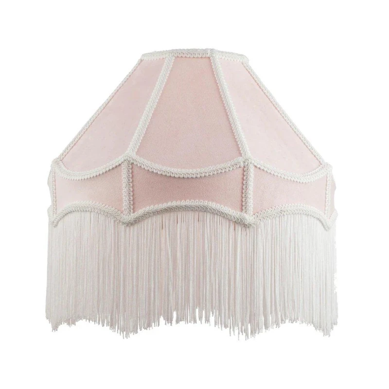 Image of K Living Stunning Pink Traditional Velvet Lamp Shade With Tassels 12Inch