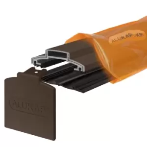 Image of Alukap Xr Brown Aluminium Glazing Bar, (L)3.6M (W)60mm