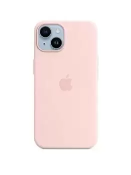 Image of Apple iPhone 14 Silicone Case With Magsafe - Chalk Pink