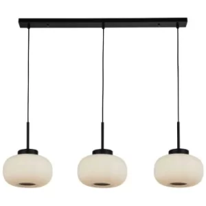 Image of Searchlight Lumina 3 Light Bar Pendant With Frosted Ribbed Glass