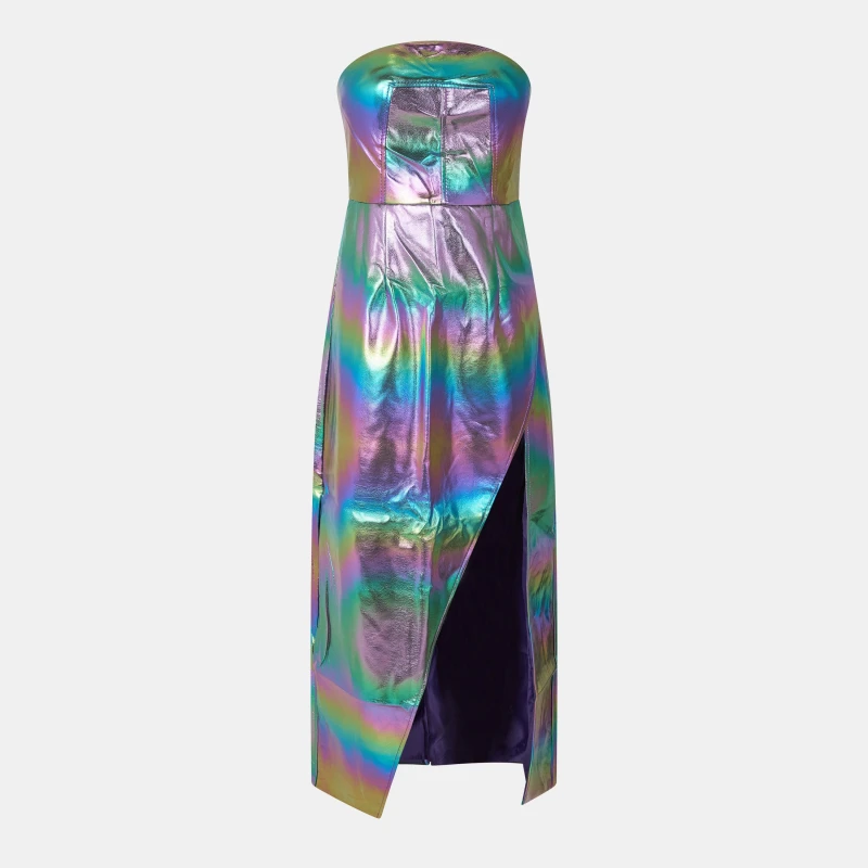 Image of AmyLynn Womens Metallic Maxi Dress Multi female 10 (S)