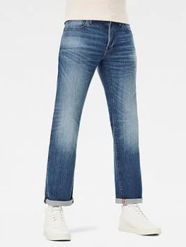 image of G-Star RAW 3301 Straight Fit Jeans - Blue Size 36, Inside Leg Long, Men