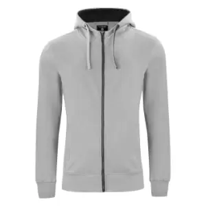 Image of Clique Mens Classic Melange Full Zip Hoodie (XXL) (Grey)