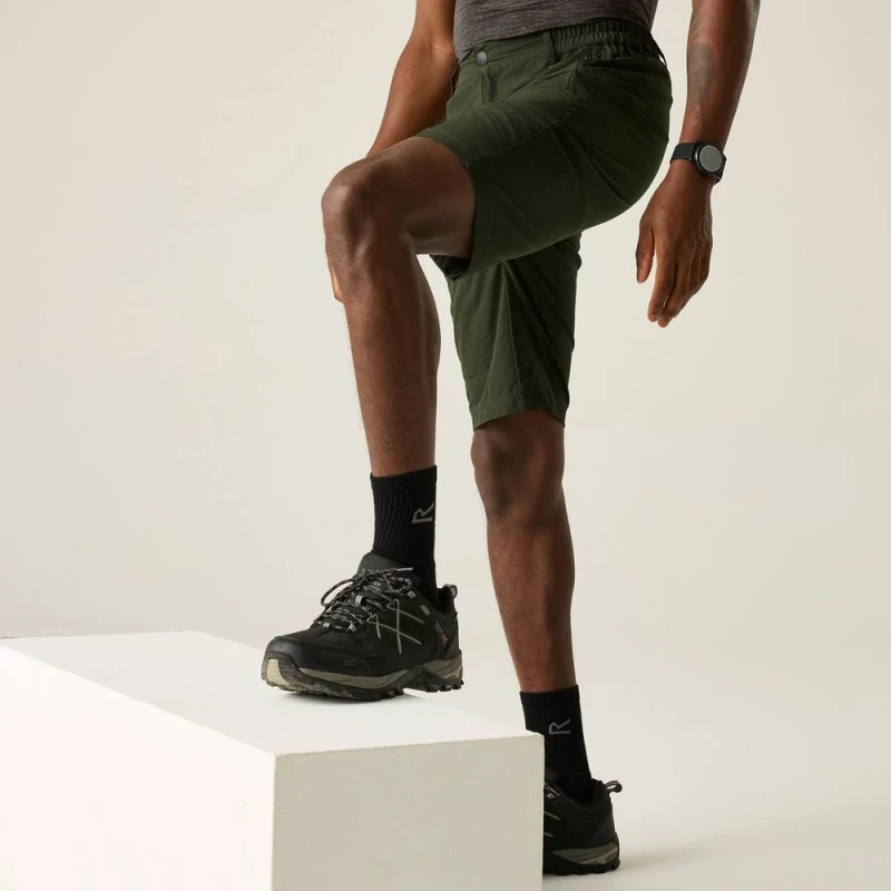 Image of Regatta Mens Highton Long Walking Shorts in Dark Olive Size: 42 Dark Olive Male 42