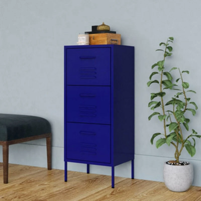 Image of VIDAXL Storage Cabinet Navy Blue 42.5x35x101.5cm Steel Vidaxl 8720286564936
