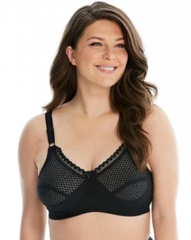 image of Miss Mary Cotton Dots Black Bra