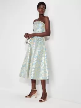 Image of Floral Medley Brocade Dress - Tranquil Blue - 14