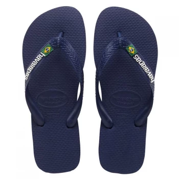 image of Havaianas Havaianas Brazil Logo Flip Flops - Navy