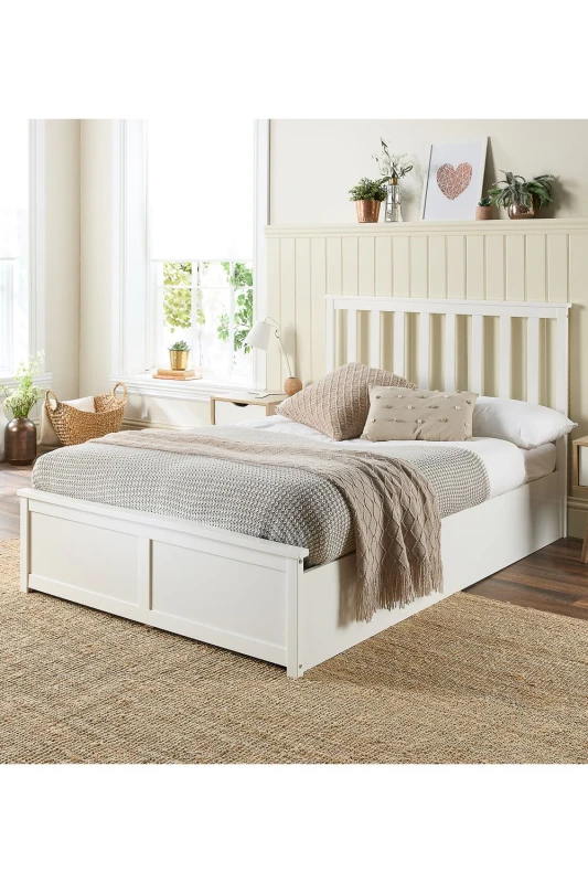 Image of Aspire Aspire Wooden Ottoman Storage Bed in White Size: Single White Single Unisex 5057632279613