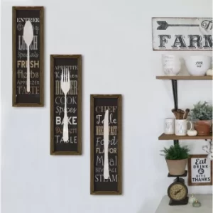 Image of MZM390 Multicolor Decorative Framed MDF Painting (3 Pieces)