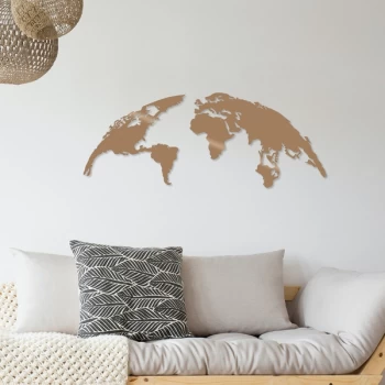 Image of World Map Small - Copper Copper Decorative Metal Wall Accessory