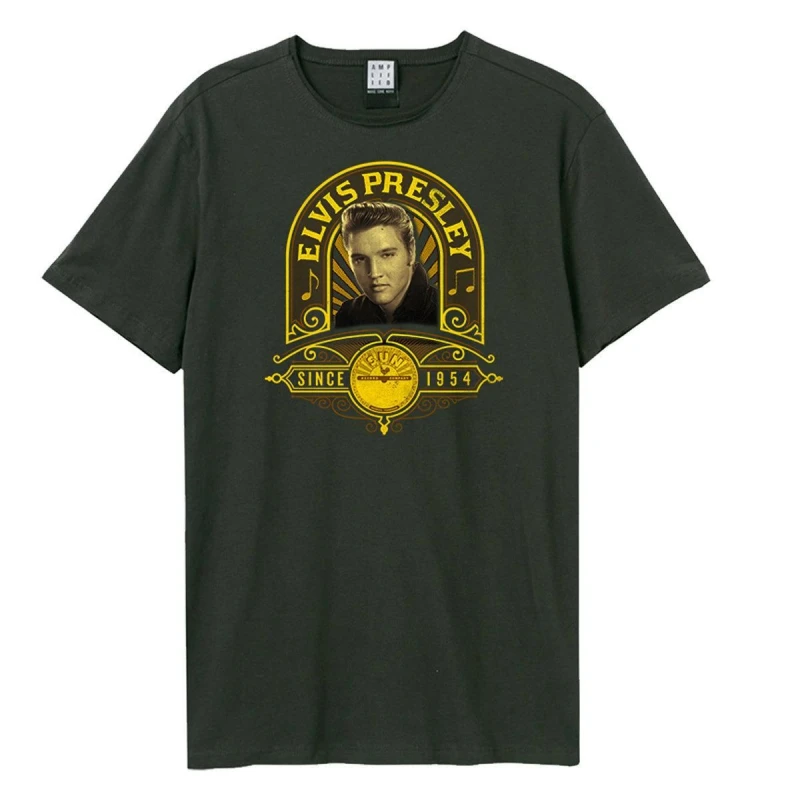 Image of Amplified Amplified Men Studio Portrait Sun Rrds & Elvis T-Shirt in Charcoal Size: Small Charcoal S Male 5063470410880