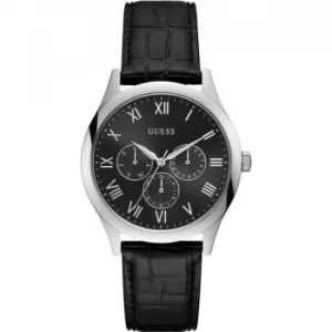 image of GUESS Gents silver watch with Black dial.