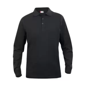 image of Clique Mens Classic Lincoln Long-Sleeved Polo Shirt (4XL) (Black)