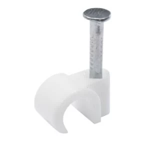 Image of BQ White 7mm Co Axial Cable Clips Pack of 100