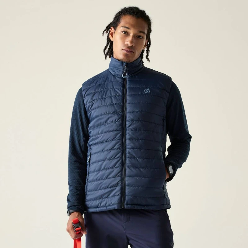 Image of Dare 2b Mens Air Lite Water-Repellent Quilted Gilet in Mid Navy Size: Small Mid Navy Male S
