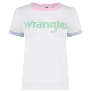 Image of Wrangler Ringer T Shirt - White