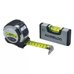 image of Komelon - PowerBlade II Pocket Tape 5m (Width 27mm) (Metric only) with Mini Level