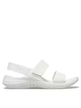 Crocs Lite Ride 360 Flat Sandals, White, Size 5, Women