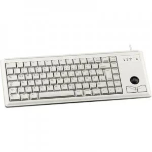 image of CHERRY Compact-Keyboard G84-4400 Keyboard German, QWERTZ, Windows Grey Built-in trackball , Mouse buttons