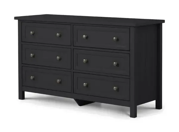 image of Julian Bowen Maine Anthracite 6 Drawer Chest of Drawers