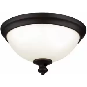 Image of Loops - 2 Bulb Flush Light Low Ceiling Oil Rubbed Bronze LED E27 60W Bulb