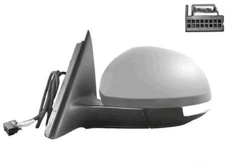 Image of VAN WEZEL 7606807 Wing mirror * HAGUS * Left, Heatable, primed Outside Mirror (50)