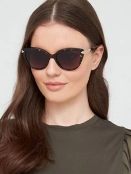 image of Guess GU7658 Cat Sunglasses - Havana, Havana, Women