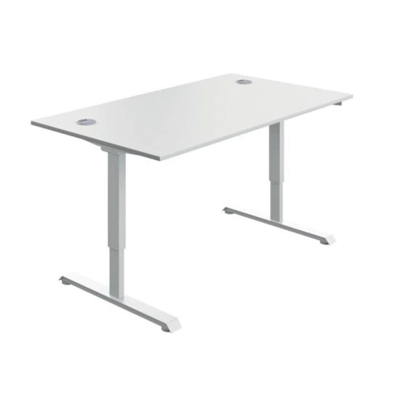 Image of Serrion Single Motor Sit/Stand Desk 1400x800x730-1220mm White/White KF800329