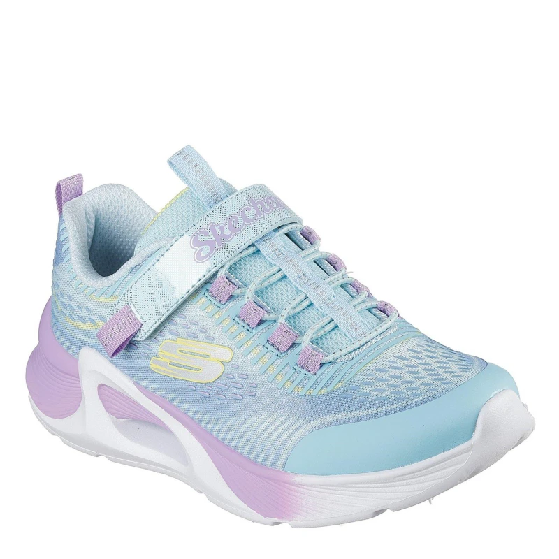 Image of Skechers Kids Bungee and Strap Sparkle Mesh Print Runners Mint/Multi female C11 (28.5)