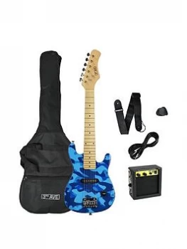 Image of 3Rd Avenue Junior Electric Guitar Pack - Blue Camo
