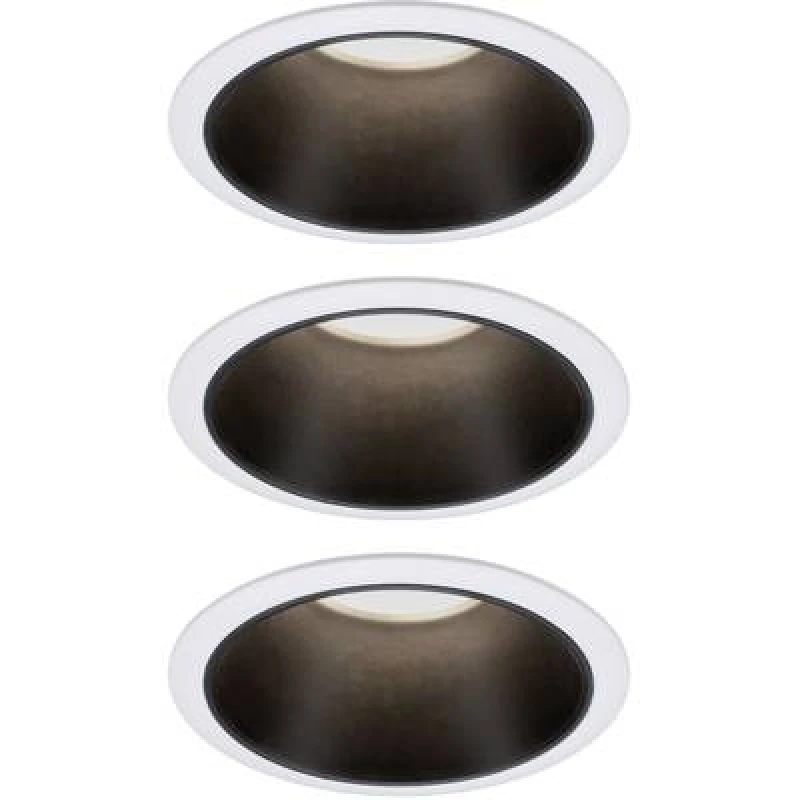 Image of Paulmann Paulmann 93402 Cole Coin Flush mount light 3 Piece set LED (monochrome) 6 W White, Black 93402