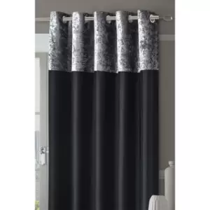Image of Manhattan Velvet Top Lined Eyelet Curtains